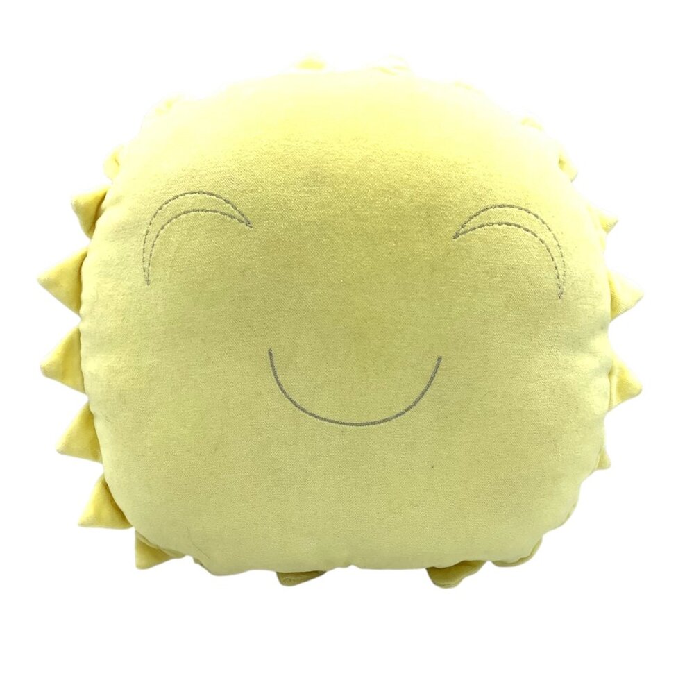 Pottery Barn Kids Smiling Yellow Sun Pillow 12" Plush‎ 100% Cotton Sunshine